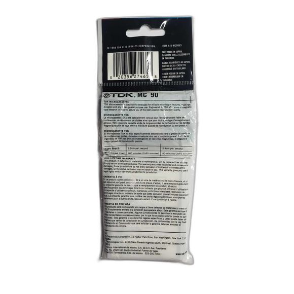 TDK MC90 Microcassette Audio 90 Minute Tape Lot of 2 NEW - Picture 2 of 4